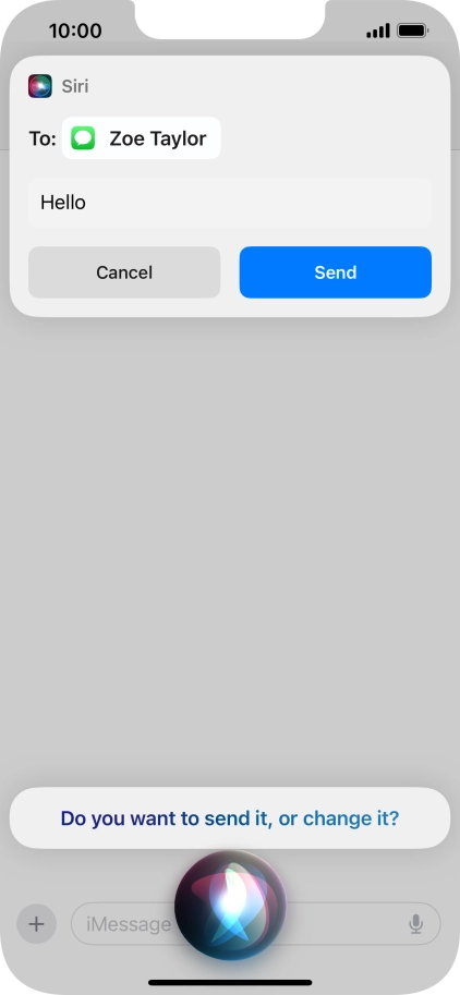 If an application is open on your phone, such as a Messages, you can also use the functions available here, e.g.: REPLY [text].