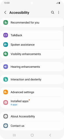 Press TalkBack and follow the instructions on the screen to select the required settings.
