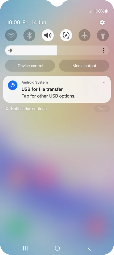 Press Tap for other USB options..