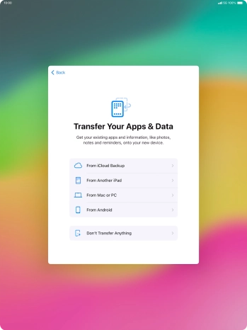 Press Don't Transfer Anything and follow the instructions on the screen to finish the activation.