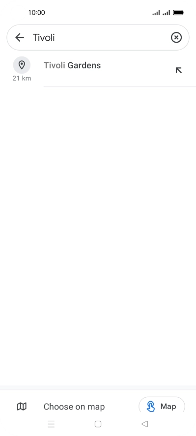 Press the required destination.