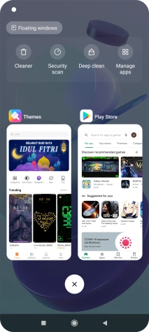 To end one running application, slide your finger right on the required application.