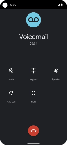Press the end call icon. Press the end call icon.