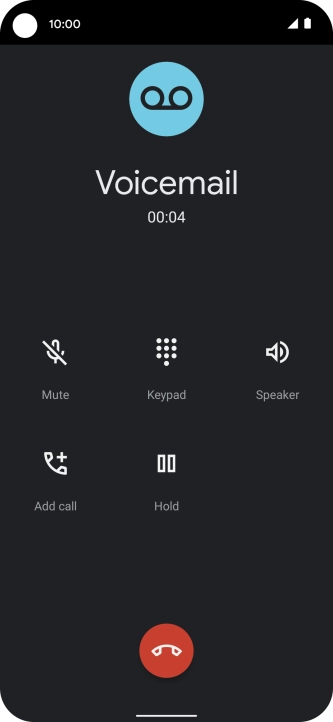 Press the end call icon. Press the end call icon.