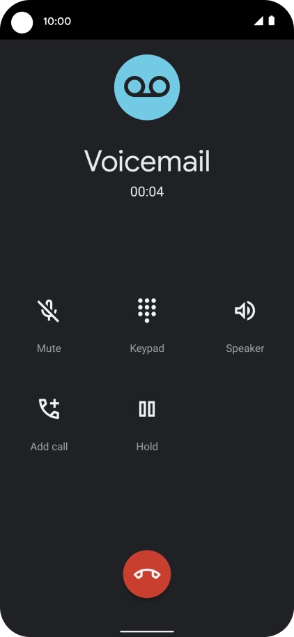 Press the end call icon. Press the end call icon.
