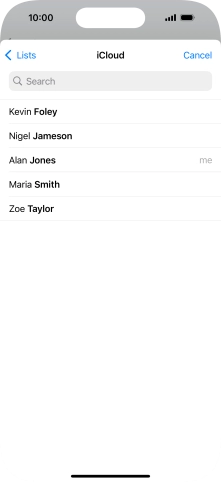 Press the required contact.