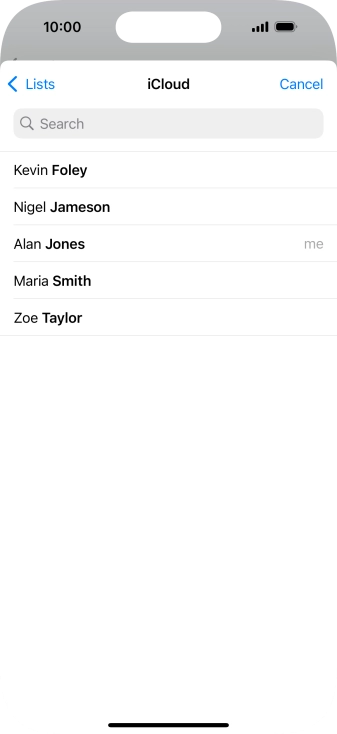 Press the required contact.