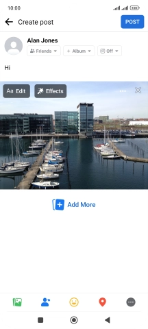 Write the required text and press POST.