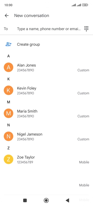 Press the field next to 