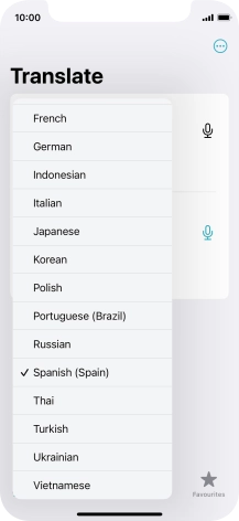 Press the required target language.