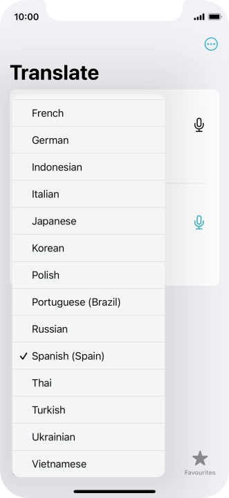 Press the required target language.