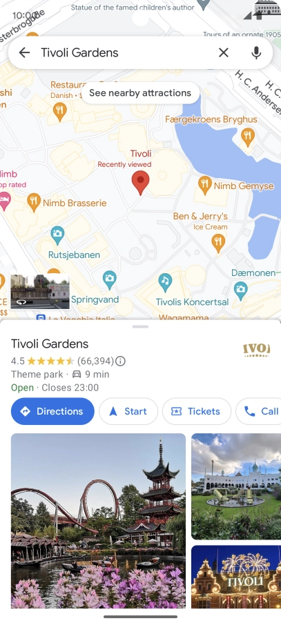Press the destination at the bottom of the screen.