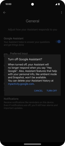 If you turn off the function, press TURN OFF.
