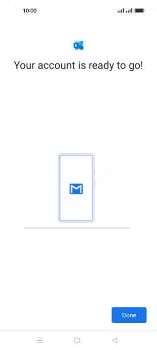 If this screen is displayed, your email account has been recognised and is being set up automatically. Follow the instructions on the screen to key in more information and finish setting up your phone.