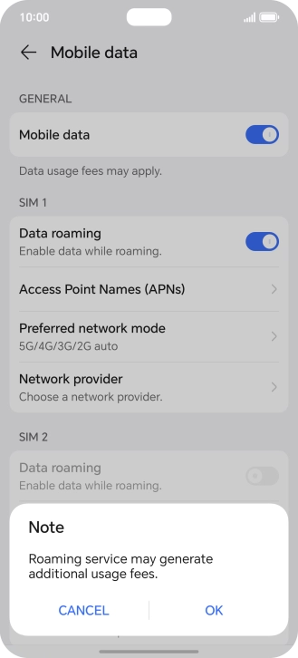 If you turn on the function, press OK.