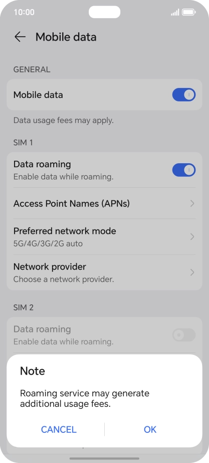 If you turn on the function, press OK.
