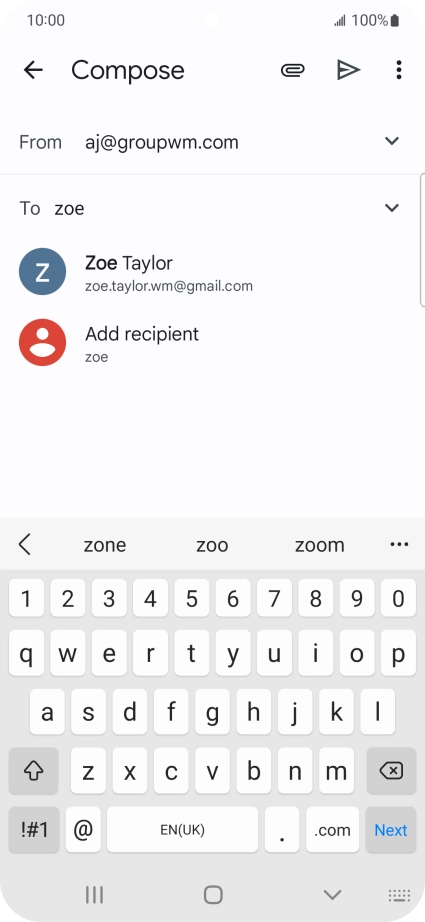 Press the required contact.