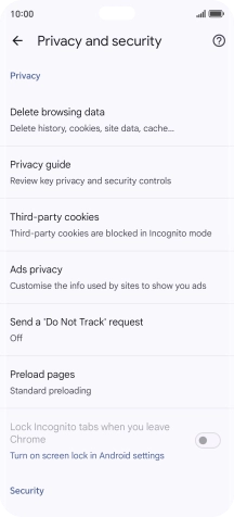 Press Delete browsing data.