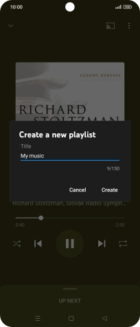 Key in a name for the playlist and press Create.