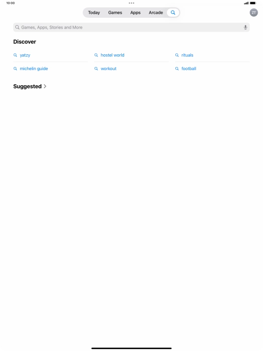 Press the search field. Press the search field.