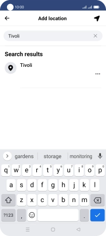 Press the required location.