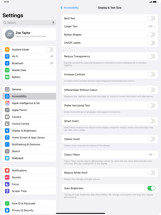 Press the indicator next to 