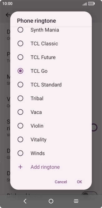 Press the required ring tones to hear them.