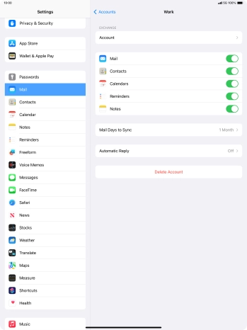 Press Delete Account.