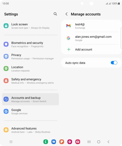 Press the required email account. Press the required email account.