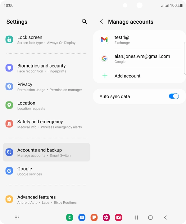Press the required email account. Press the required email account.