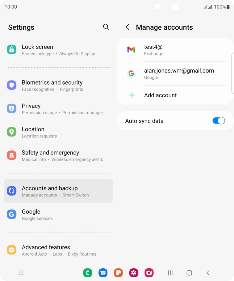 Press the required email account. Press the required email account.