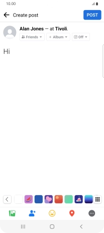 Write the required text and press POST.