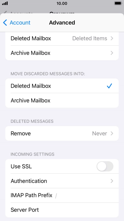 Press the indicator next to 