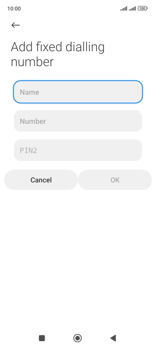 Press Name and key in the required name.
