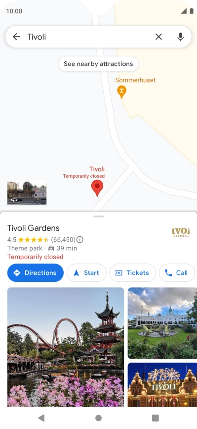 Press the destination.