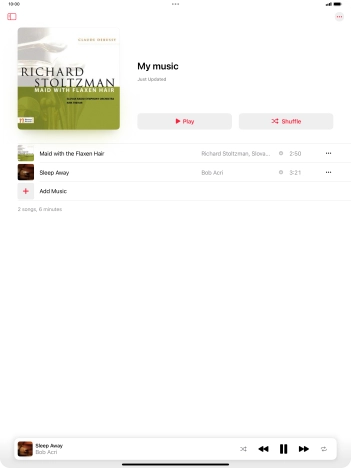 Press the song title.