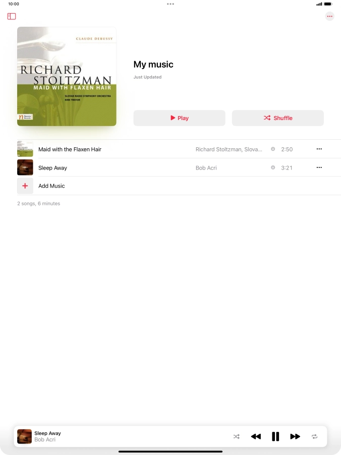 Press the song title.