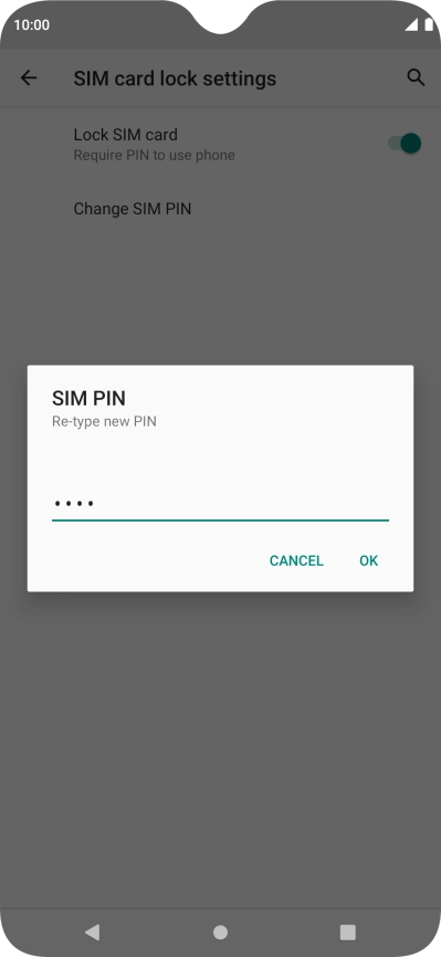 Key in the new PIN again and press OK.