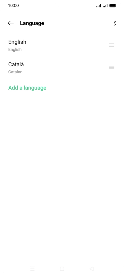 To select the new language as the default language, press the move icon next to the required language and drag it to the top of the list.