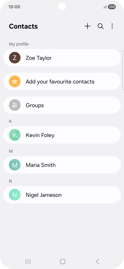 Press the new contact icon. Press the new contact icon.