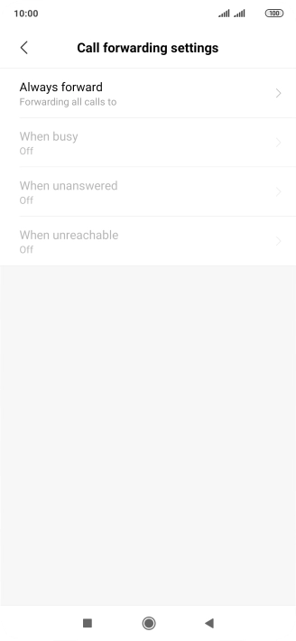 Press the required divert type.