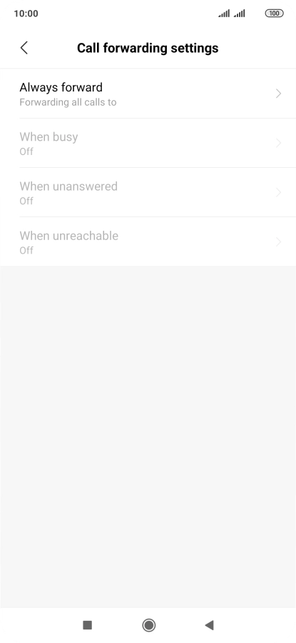 Press the required divert type.