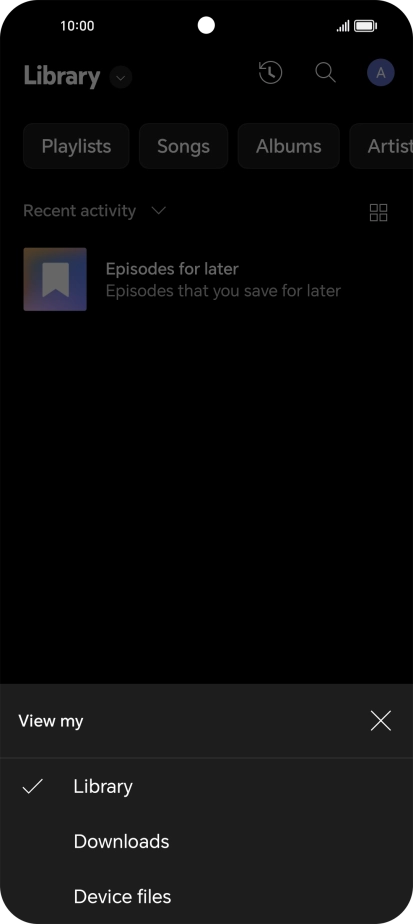 Press the required category and go to the required audio file.