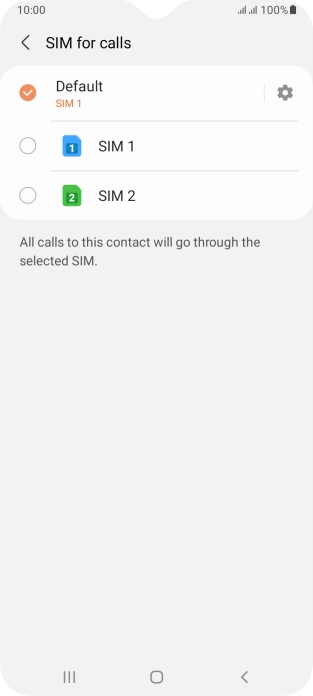 Press the required setting.