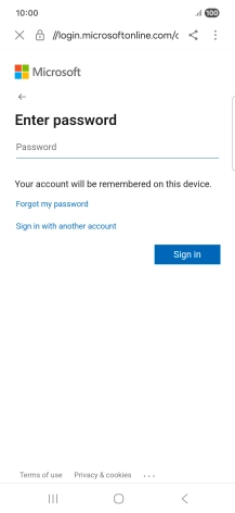 Press Password and key in the password for your email account. Press Password and key in the password for your email account.