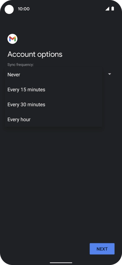Press the required setting. Press the required setting.