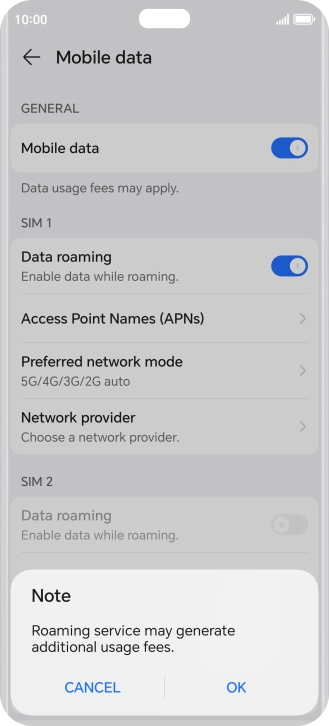 If you turn on the function, press OK. If you turn on the function, press OK.