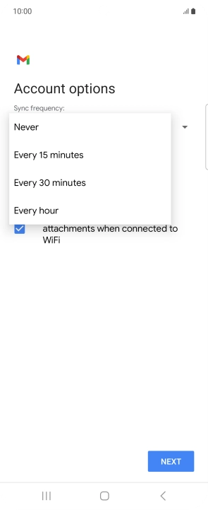 Press the required setting.
