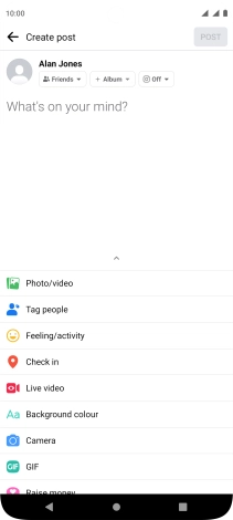 Press the text input field.