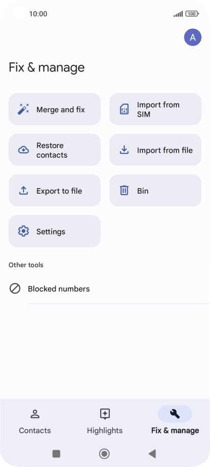 Press Import from SIM.